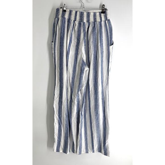 Angie Pants Women’s Small Boho Striped Pull On Wide Leg Lightweight Cotton New - Picture 3 of 7